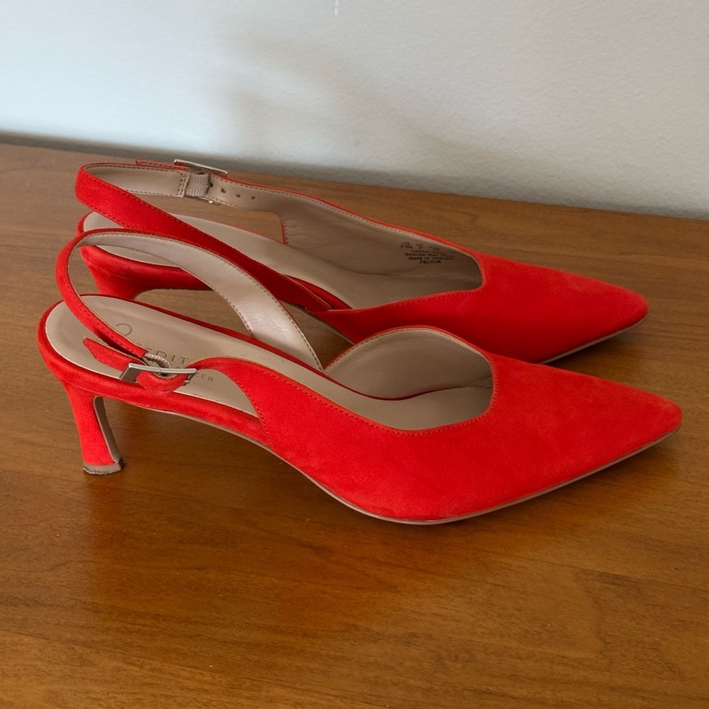 Elegant 27 Edit Naturalizer Felicia Suede Kitten-Heel Slingback Pumps - 8,5